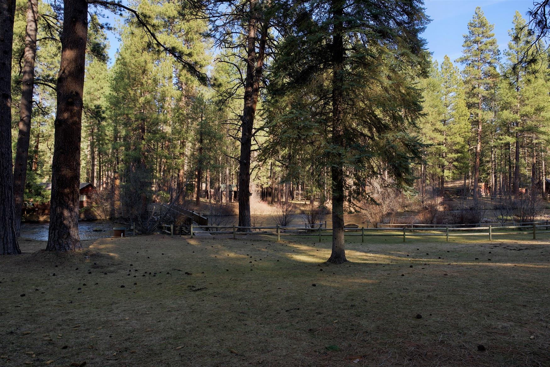 A perfect view of the Metolius River, off the deck of Haberman Cabin, at Cold Springs Resort in Camp Sherman, Oregon