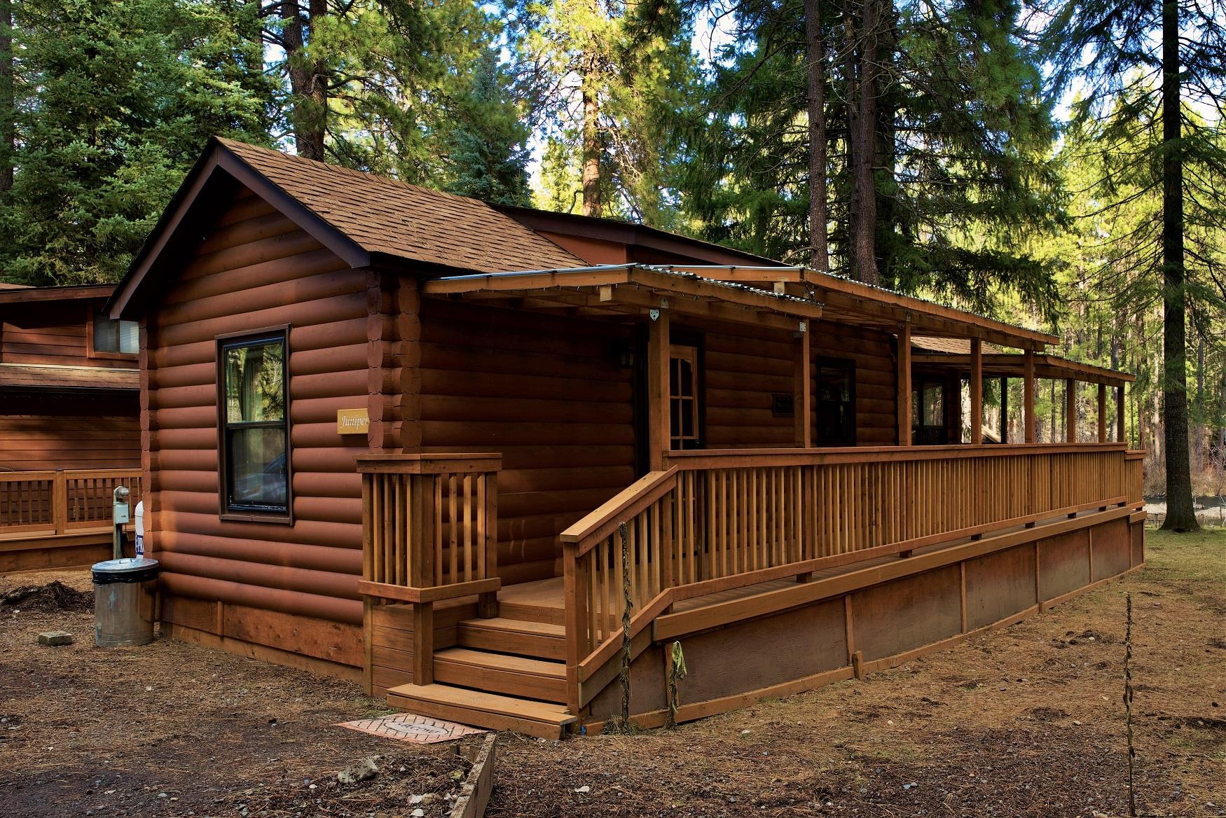 Juniper Cabin, on the banks of the Metolius River, at Cold Springs Resort in Camp Sherman, Oregon