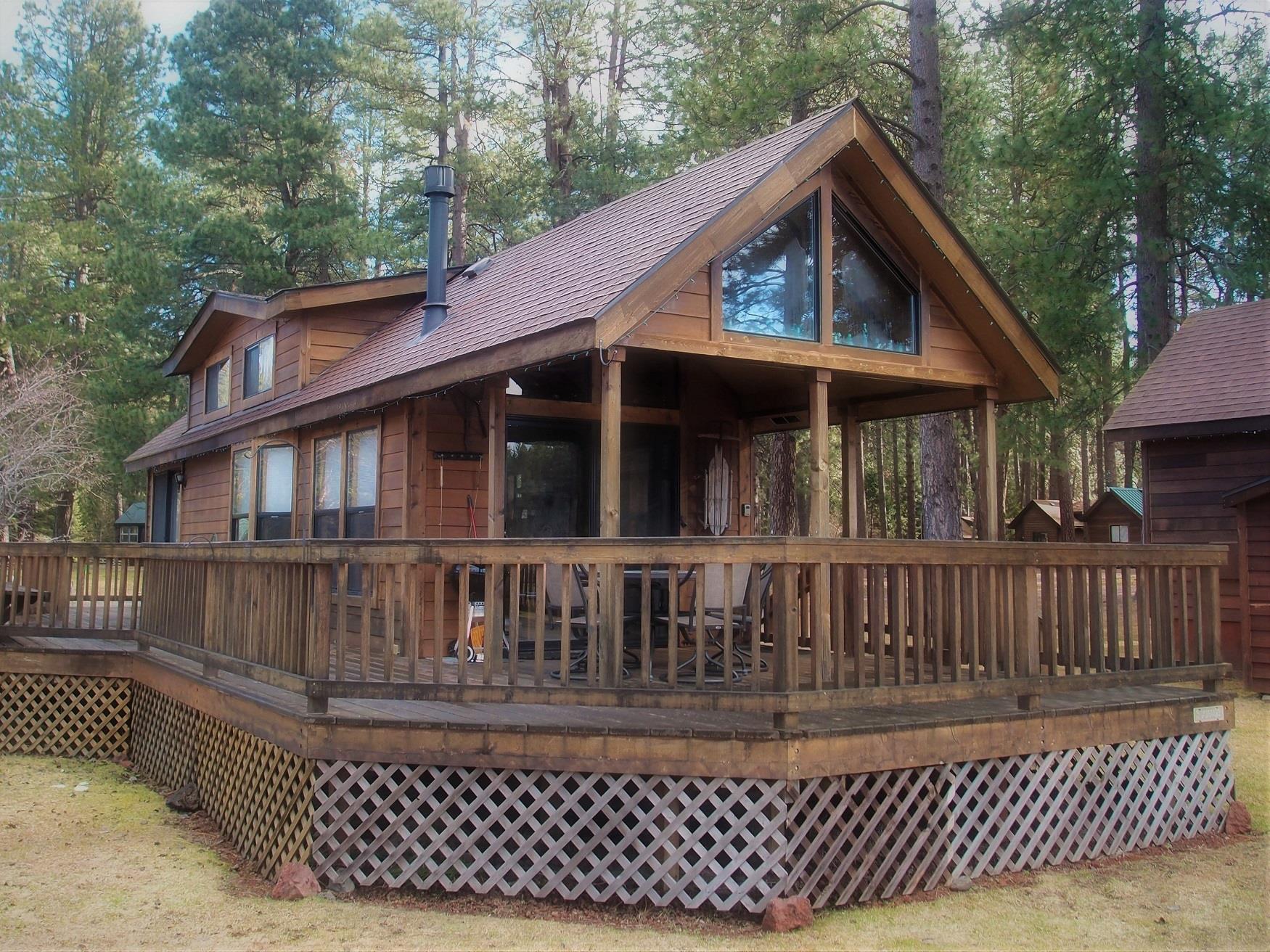 Maple Cabin, looking directly onto Cold Springs Creek, at Cold Springs Resort in Camp Sherman, Oregon